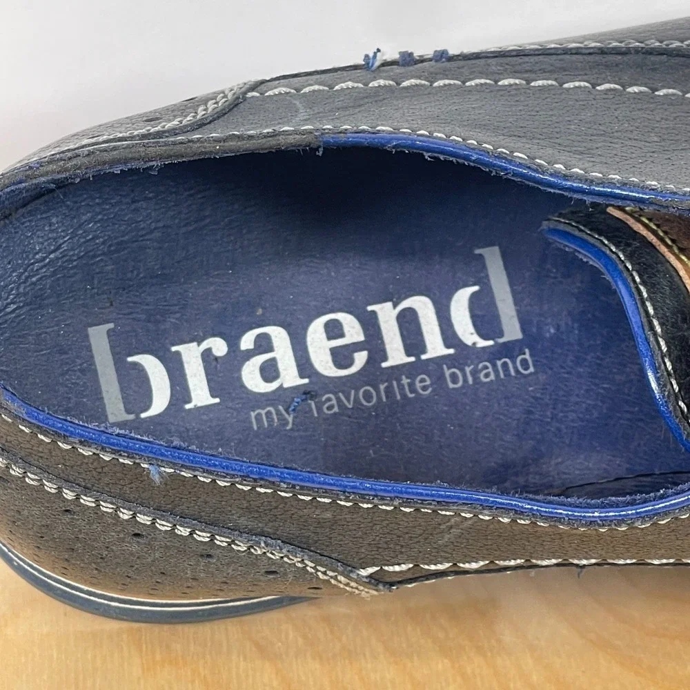 Braend Blue Leather Dress Shoes Oxfords Lace Up‎ Mens Size 42 EU